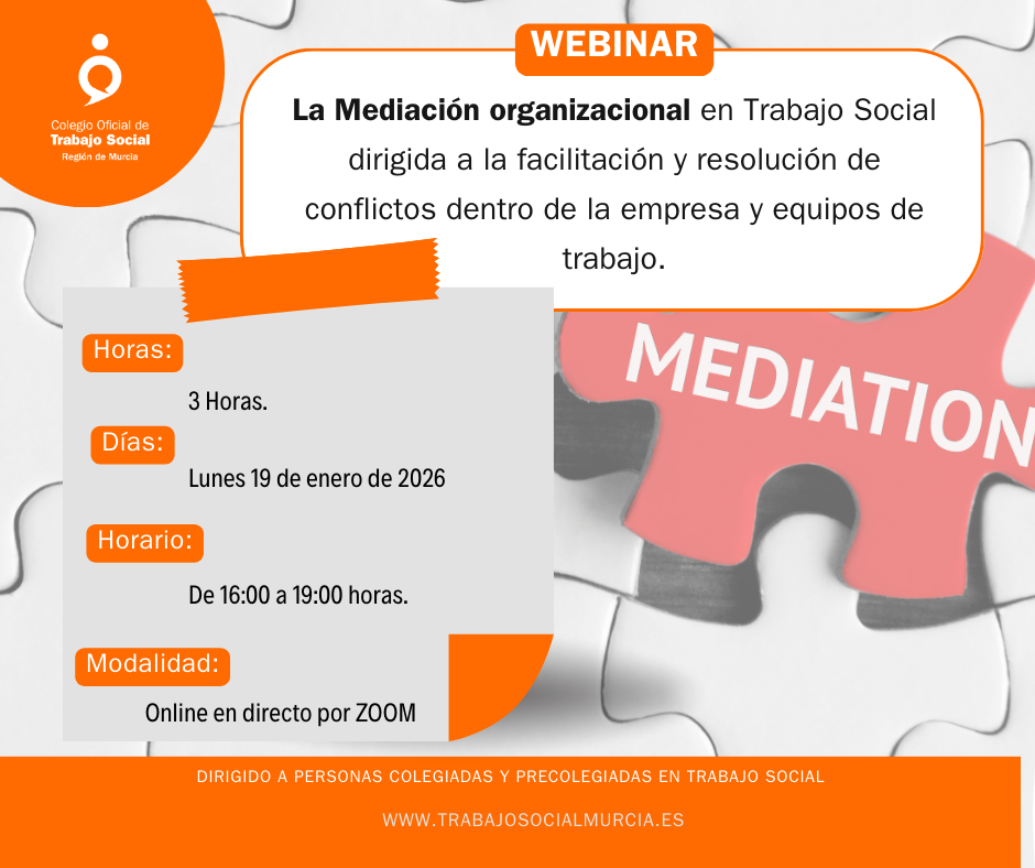 Cartel webinar mediación organizacional