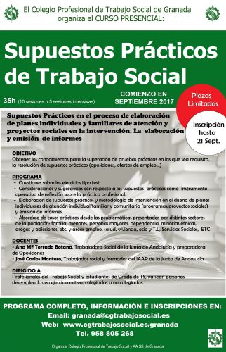 CURSO DE PRÁCTICOS DE - Portal del Colegio Oficial de Trabajo Social de Granada