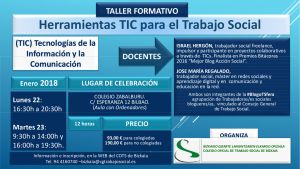 TALLER FORMATIVO: HERRAMIENTAS TIC PARA EL TRABAJO SOCIAL / FORMAKUNTZA TAILERRA: GIZARTE LANGINTZARAKO IKT TRESNAK
