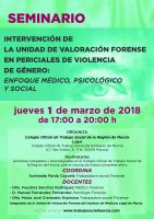 Seminario: "Intervención de la Unidad de Valoración Forense en Periciales de Violencia de Género: Enfoque médico, psicológico y social."