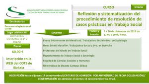 2º CURSO: REFLEXIÓN Y SISTEMATIZACIÓN DEL PROCEDIMIENTO DE RESOLUCIÓN DE CASOS PRÁCTICOS EN TRABAJO SOCIAL 