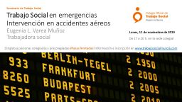Seminario: Trabajo Social en emergencias: intervención en accidentes aéreos.
