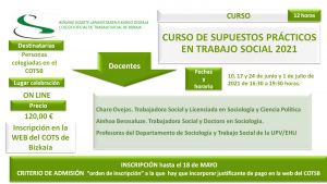CURSO DE SUPUESTOS PRÁCTICOS EN TRABAJO SOCIAL 2021 GIZARTE LANGINTZAREN KASU PRAKTIKOEN IKASTAROA 