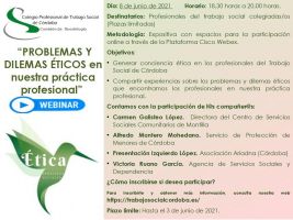 WEBINAR "PROBLEMAS Y DILEMAS ETICOS en nuestra practica profesional"