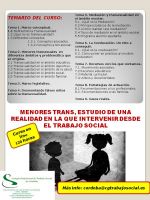 CURSO ONLINE "MENORES TRANS. ESTUDIO DE UNA REALIDAD EN LA QUE INTERVENIR DESDE EL T.S."