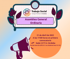 ASAMBLEA GENERAL ORDINARIA DEL C.P.T.S. CORDOBA 21-04-22