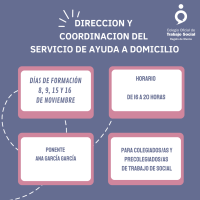 Curso "Dirección y Coordinación del Servicio de Ayuda a Domicilio"8,9,15 y 16 de Noviembre