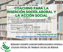 Online Formakuntza // Formación Online: COACHING PARA LA INSERCIÓN SOCIOLABORAL Y LA ACCIÓN SOCIAL