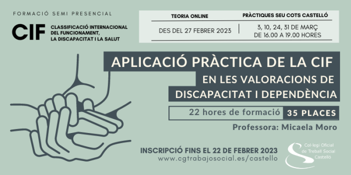 COTS Castelló impulsa un curso práctico sobre la aplicación de la Clasificación Internacional del Funcionamiento, la Discapacidad y la Salud (CIF) en las valoraciones de discapacidad y dependencia