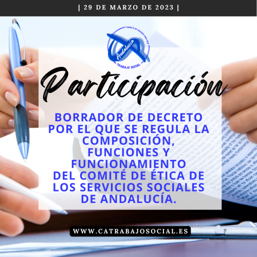 Participamos en el Borrador de Decreto por el que se regula el Comité de Ética de los Servicios Sociales