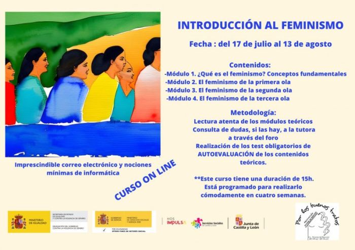 CURSO ON LINE INTRODUCCIÓN AL FEMINISMO ORGANIZADO POR  A. L. Simone de Beauvoir del 17 de julio al 13 de agosto de 2023.