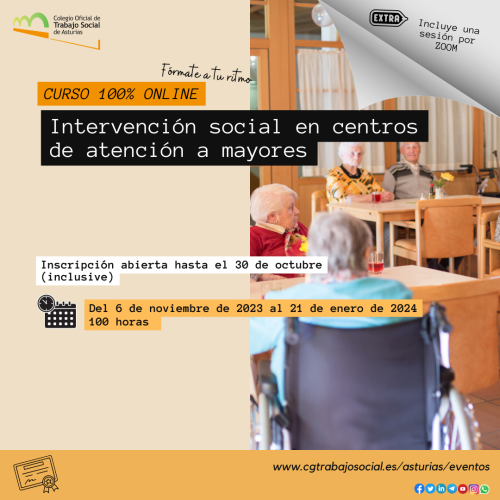FORMACIÓN | Intervención social en centros de atención a mayores