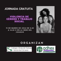 JORNADA GRATUITA SOBRE VIOLENCIA DE GÉNERO Y TRABAJO SOCIAL