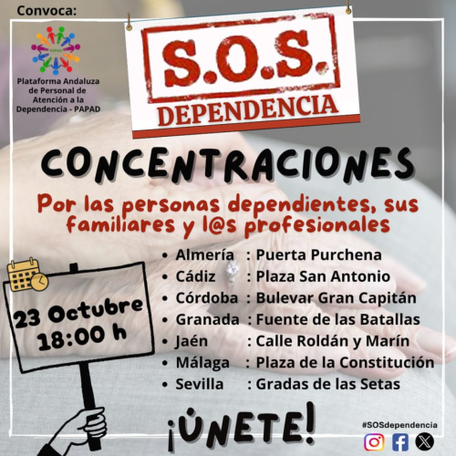 Nos unimos a las CONCENTRACIONES convocadas el 23 de Octubre a las 18h