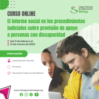 Curso "El informe social en los procedimientos judiciales sobre provisión de apoyo a personas con discapacidad". Edición 2025