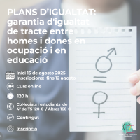 2025 Planes de igualdad. Garantía de igualdad de trato entre hombres y mujeres en ocupación y en educación