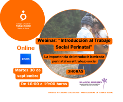 Webinar: " Introducción al Trabajo Social Perinatal. La importancia de introducir la mirada perinatal en el trabajo social"
