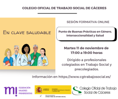 TALLER ONLINE: Punto de buenas prácticas en Género, Interseccionalidad y Salud