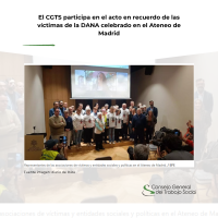 El Consejo General del Trabajo Social participa en el acto en recuerdo de las víctimas de la DANA celebrado en el Ateneo de Madrid