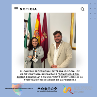 El Colegio Profesional de Trabajo Social de Cádiz continúa su campaña “Somos Colegio, Somos Provincia” con una visita institucional al Ayuntamiento de Arcos de la Frontera