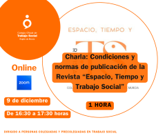 APLAZADA. NUEVA FECHA A PARTIR DE ENERO 2026. Charla: Condiciones y normas de publicación de la Revista “Espacio, Tiempo y Trabajo Social”