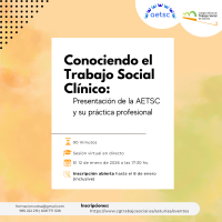 WEBINAR GRATUITA | Conociendo el Trabajo Social Clínico: presentación de la AETSC y su práctica profesional
