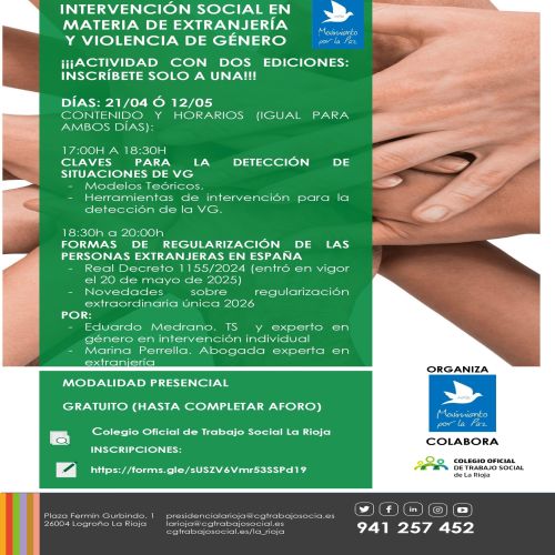 FORMACION: INTERVENCION SOCIAL EN MATERIA DE EXTRANJERÍA Y  VIOLENCIA DE GÉNERO