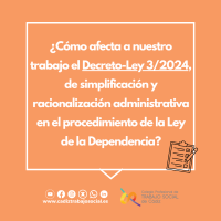 ¿Cómo afecta a nuestro trabajo el Decreto-Ley 3/2024, de simplificación y racionalización administrativa en el procedimiento de la Ley de la Dependencia?