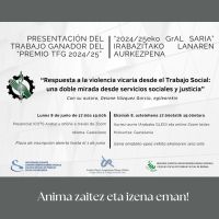 Presentación del TFG "Respuesta a la violencia vicaria desde el Trabajo Social: una doble mirada desde servicios sociales y justicia"