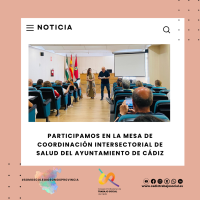 Participamos en la Mesa de Coordinación Intersectorial de Salud del Ayuntamiento de Cádiz