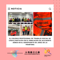 El Colegio Profesional de Trabajo Social de Cádiz participa en el simulacro de accidente aéreo en el Aeropuerto de Jerez de la Frontera