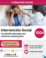 Curso online "Intervención social con familias afectadas por trastorno mental grave"