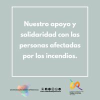 El Colegio Profesional de Trabajo Social de Cádiz expresa su apoyo y solidaridad con las personas afectadas por los incendios.
