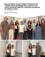 Nos reunimos con el Colegio Profesional de Trabajo Social de Málaga para conocer a su nueva Junta de Gobierno y abordar cuestiones de interés común