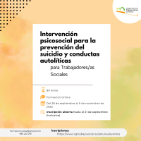 Intervención psicosocial para la prevención del suicidio y conductas autolíticas para Trabajadoras/es Sociales