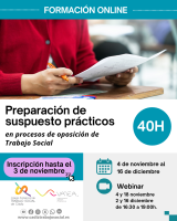 Curso online "Preparación de Supuestos Prácticos en Procesos de Oposiciones de Trabajo Social Intensivo"